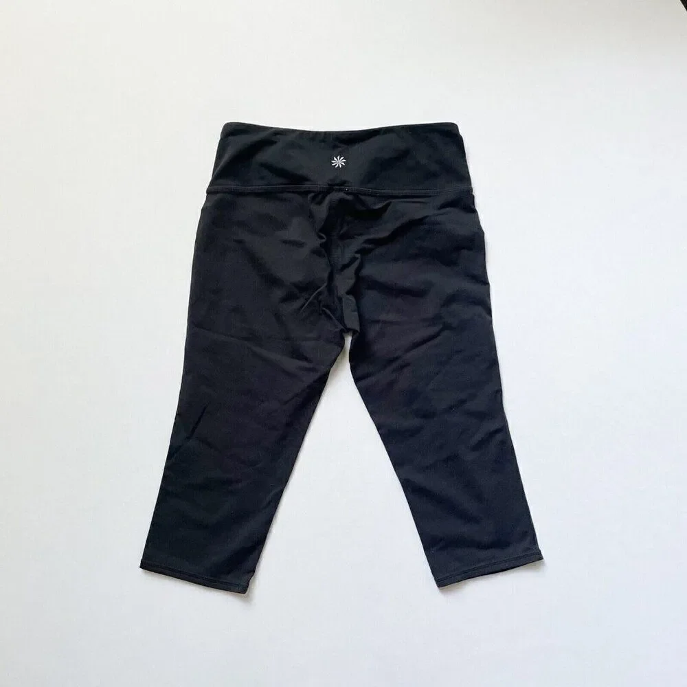 Athleta Knicker Crop Leggings Womens Sz S Stretch Pant Tall Phone Zipper Pocket